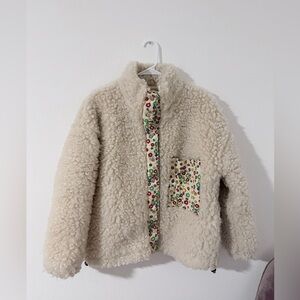 Teddy Jacket with Floral Accents